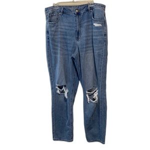 American Eagle Distressed High Rise Mom Jeans